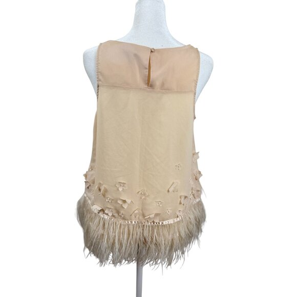 Anthropologie Moulinette Soeurs Embellished Feather Trim Sleeveless Top - Picture 5 of 9